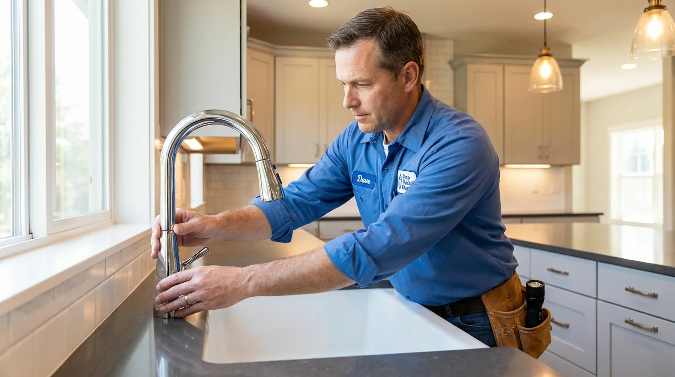 Kitchen faucet installation by Johns Plumbing LLC in Waynesboro